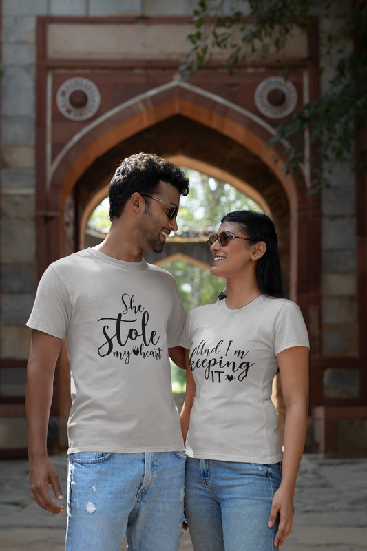 She Stole my Heart and I'm keeping it Couple T-shirts